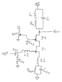 Pencil sketch of JFET amplifier