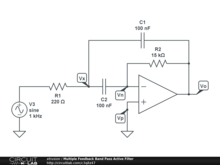 Multiple Feedback Band Pass Active Filter