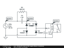 Driving 24v relay by 220v supply without a  transformer