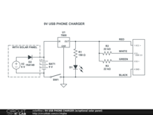 9V USB PHONE CHARGER (w/optional solar panel)