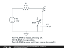 Forcing initial capacitor voltage = 0