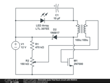 Dimmable Joule Thief Buck circuit with MOSFet