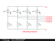 LDR parking subsystem for PICAXE