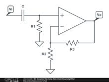 AC Coupled Op Amp Non-inverting Amplifier