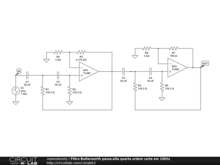 Filtro Butterworth passa-alta quarta ordem corte em 10Khz
