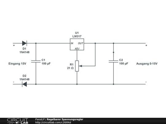 Regelbarer Spannungsregler - CircuitLab