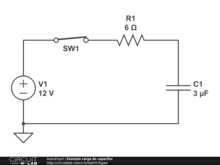 Exemplo carga de capacitor