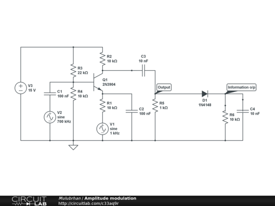 Amplitude Modulation Circuitlab