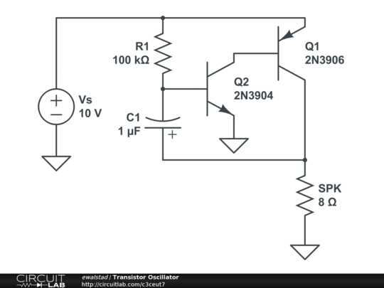 Transistor Oscillator Circuitlab