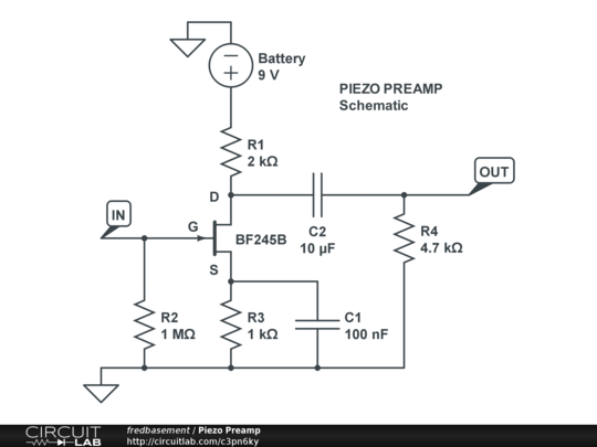 Piezo Preamp Circuitlab