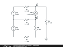 3.-Circuito 2 Thevenin d-e