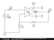 CIRCUITO PARA ENSAYAR FRECUENCIA DE SEÑAL ENTRADA CON SLEW-RATE