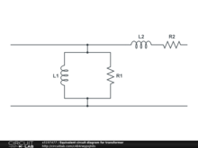 Equivalent circuit diagram for  transformer