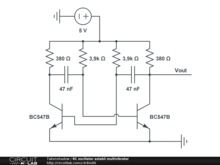 RC oscillator astabil multivibrator