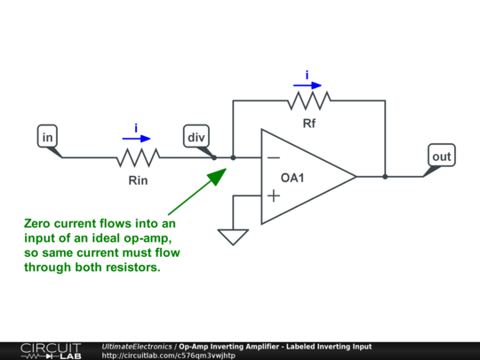 investing amplifier circuit label