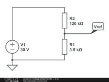 Voltage divider for 28v -> 1.1v