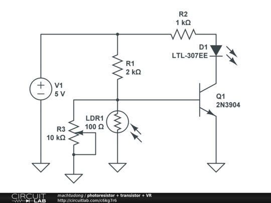Badeværelse rent Tragisk photoresistor + transistor + VR - CircuitLab