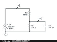 Square wave into low-pass filter