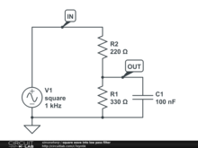 square wave into low pass filter