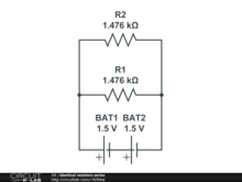 Identical resistors series