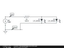 Two paralel diodes run in 12V curcit