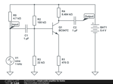 simple audio amplifier for Dottie