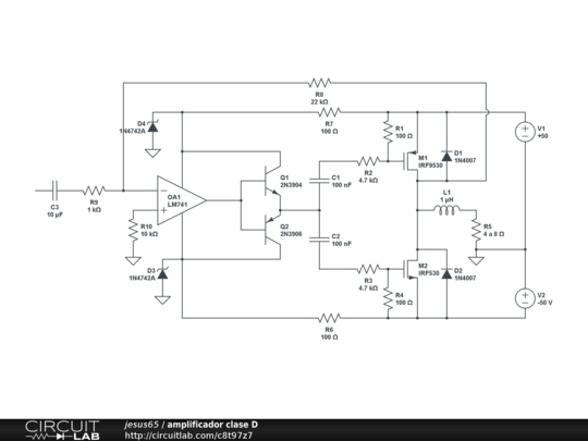 maduro Agotamiento elevación amplificador clase D - CircuitLab