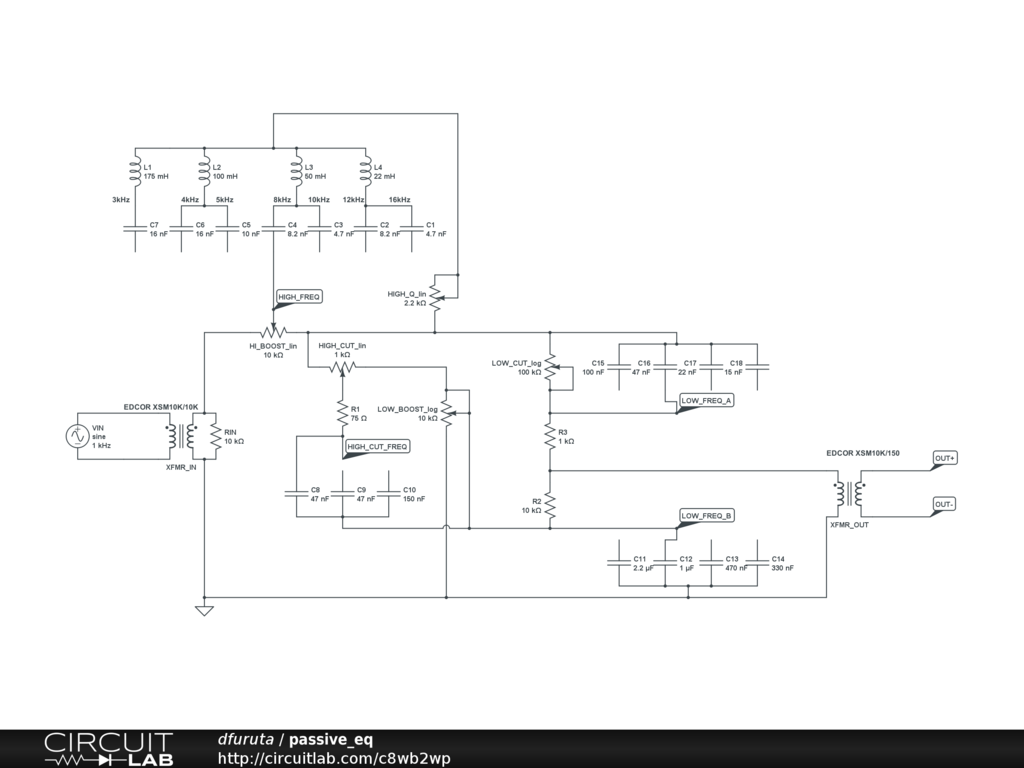 fully passive (no gain) pultec topology eq