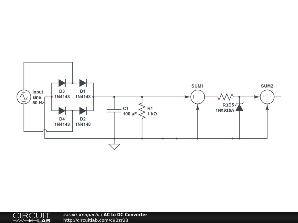 overvældende Repressalier Muskuløs AC to DC Converter - CircuitLab