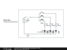 3push buttons connecting to 3 led's