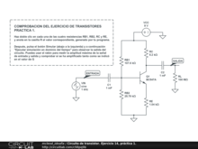 Circuito de transistor. Ejercicio 14, práctica 1.