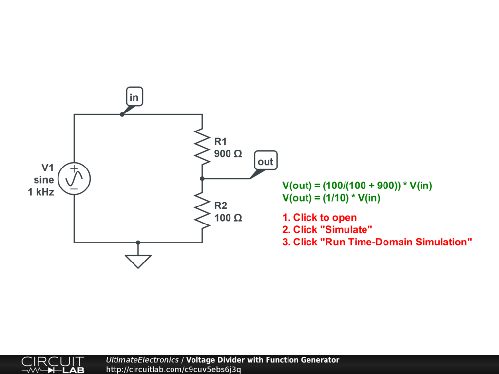Voltage Divider with Function Generator