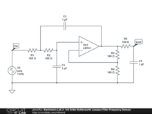 Electronics Lab 2: 3rd Order Butterworth Lowpass Filter Frequency Domain