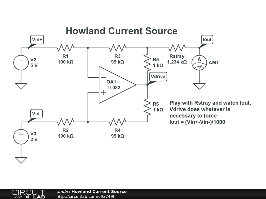 Howland Current Source Circuitlab