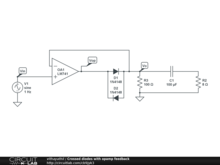 Crossed diodes with opamp feedback