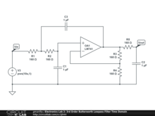 Electronics Lab 2: 3rd Order Butterworth Lowpass Filter TIme Domain