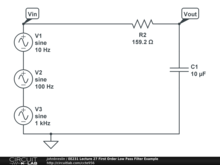 EE231 Lecture 27 First Order Low Pass Filter Example