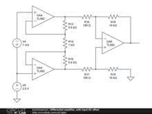 Differential amplifier, with input DC offset