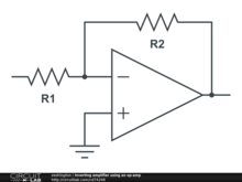Inverting amplifier using an op-amp