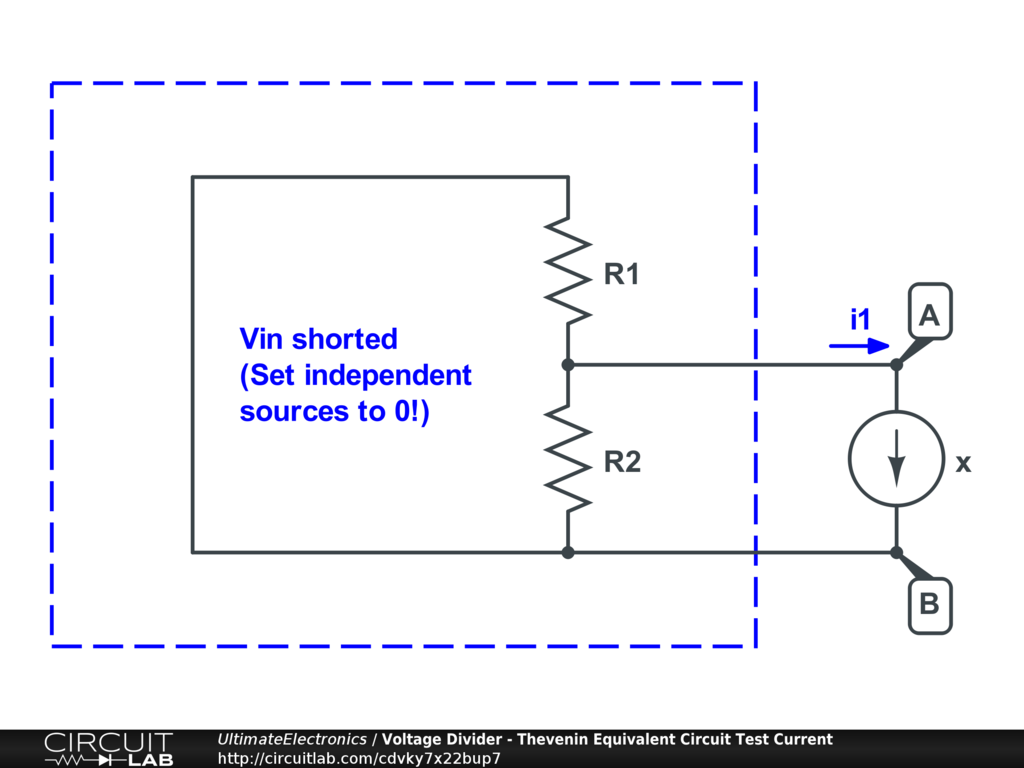 Voltage Divider - Thevenin Equivalent Circuit Test Current