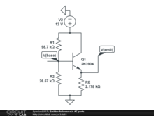 Emitter follower w/o AC parts