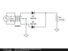 Rectificador onda completa tap central