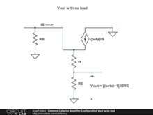 Common-Collector Amplifier Configuration Vout w/no load