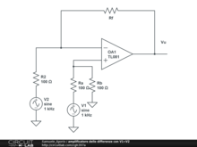amplificatore delle differenze con V1<V2