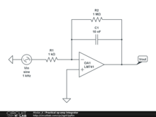Practical op-amp Integrator