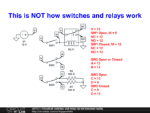 CircuitLab switches and relays do not simulate reality
