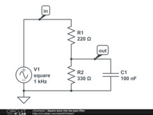 Square wave into low-pass filter