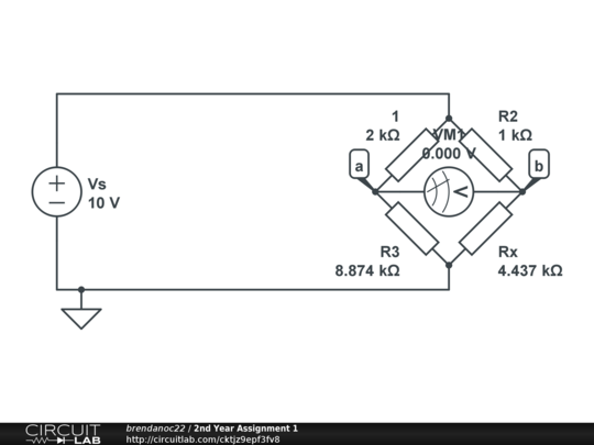 2nd Year Assignment 1 - CircuitLab