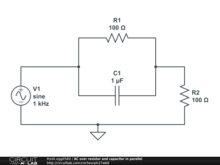 AC over resistor and capacitor in parallel
