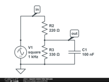 squere wave into low pas